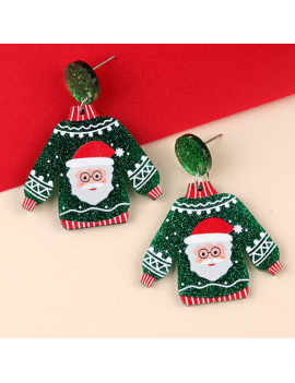 boucles d'oreilles pull noel christmas bijoux jewelry pere noel rennes rouge red vert green tahiti fenua shopping