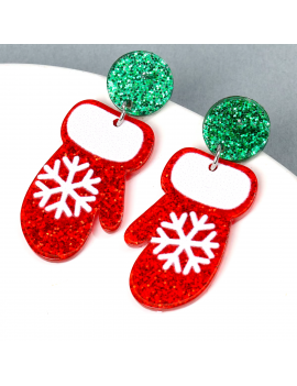 boucles d'oreilles gants noel accessoire bijoux fantaisie jewelry christmas tahiti fenua shopping