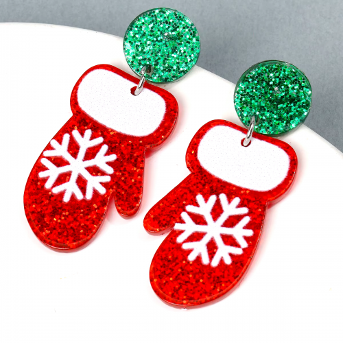 boucles d'oreilles gants noel accessoire bijoux fantaisie jewelry christmas tahiti fenua shopping