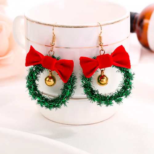 boucles d'oreilles couronne noel christmas guirlande noeud cloche accessoire bijoux jewelry tahiti fenua shopping