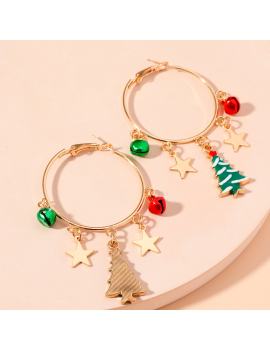 boucles d'oreilles créoles breloques noel christmas bijoux fantaisies accessoire tahiti fenua shopping