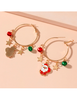 boucles d'oreilles créoles breloques noel christmas bijoux fantaisies accessoire tahiti fenua shopping