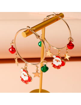 boucles d'oreilles créoles breloques noel christmas bijoux fantaisies accessoire tahiti fenua shopping