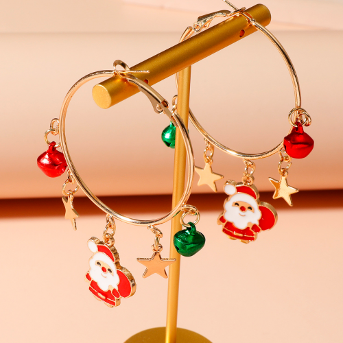 boucles d'oreilles créoles breloques noel christmas bijoux fantaisies accessoire tahiti fenua shopping