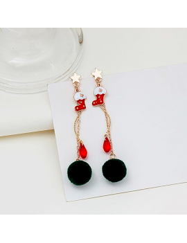 boucles d'oreilles pendantes pompoms Noël christmas sapin bijoux jewelry accessoire tahiti fenua shopping