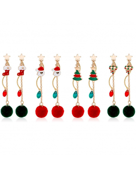 boucles d'oreilles pendantes pompoms Noël christmas sapin bijoux jewelry accessoire tahiti fenua shopping