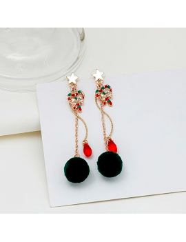 boucles d'oreilles pendantes pompoms Noël christmas sapin bijoux jewelry accessoire tahiti fenua shopping