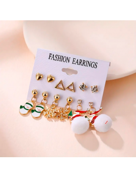 set 6 boucles d'oreilles noel christmas bijoux jewelry accessoire tahiti fenua shopping