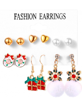 set 6 boucles d'oreilles noel christmas bijoux jewelry accessoire tahiti fenua shopping