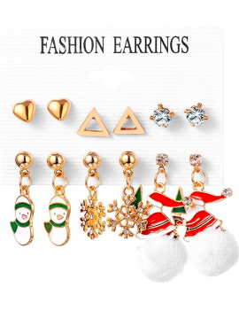 set 6 boucles d'oreilles noel christmas bijoux jewelry accessoire tahiti fenua shopping