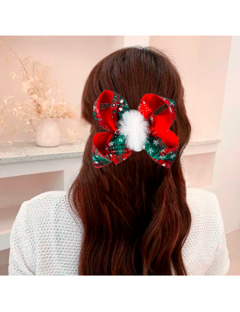 barrette noeud noel christmas coiffure accessoire fête fenua shopping