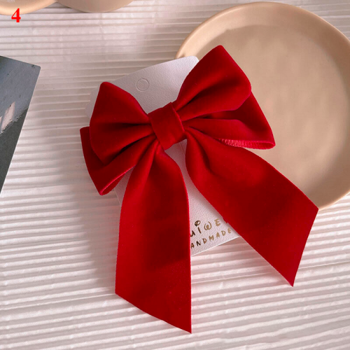 barrette nœud rouge noel red accessoire cheveux christmas tahiti fenua shopping