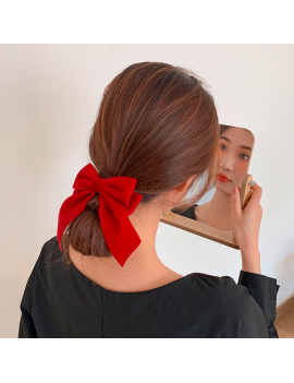 barrette nœud rouge noel red accessoire cheveux christmas tahiti fenua shopping