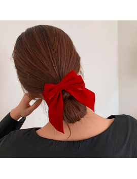 barrette nœud rouge noel red accessoire cheveux christmas tahiti fenua shopping