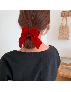 barrette nœud rouge noel red accessoire cheveux christmas tahiti fenua shopping