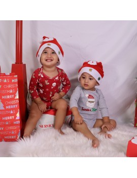 body bébé noel gris ou rouge baby babies tenue vetement santa pere noel christmas tahiti fenua shopping