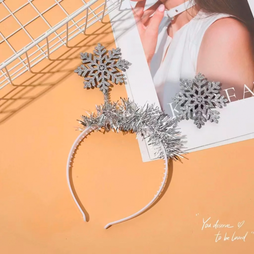 serre tete flocons snow snowflakes argenté silver accessoire christmas noel tahiti fenua shopping