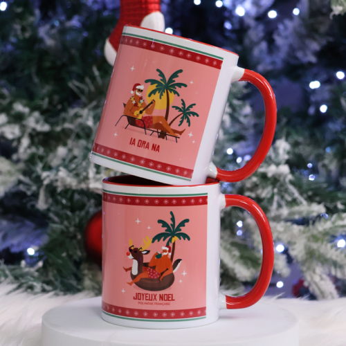 tasse noel tropic tropical iaorana polynésie santa pere noel christmas vaiselle mug tahiti fenua shopping