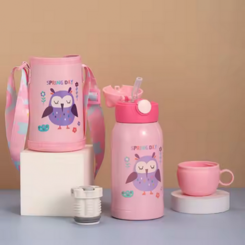 Gourde isotherme kids 500ml animaux hiboux lion ours dino tahiti fenua shopping