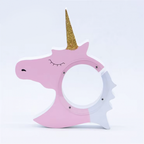 tirelire licorne unicorn en bois rose doré tahiti fenua shopping