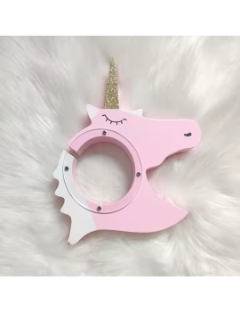 tirelire licorne unicorn en bois rose doré tahiti fenua shopping