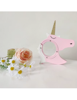 tirelire licorne unicorn en bois rose doré tahiti fenua shopping