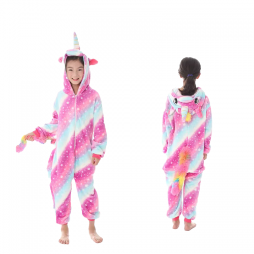 combinaison pyjama combi licorne kids enfant petite taille cocooning bien au chaud tahiti fenua shopping