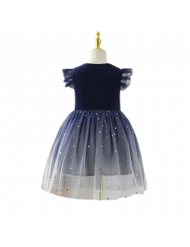 robe de princesse tulle étoilée motif licorne bleu blue enfant kids tahiti fenua shopping