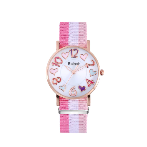 montre tricolor coeur rose violet kids enfant tahiti fenua shopping