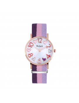 montre tricolor coeur rose violet kids enfant tahiti fenua shopping