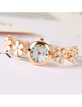 montre bracelet fleurs blanc élégant tahiti fenua shopping