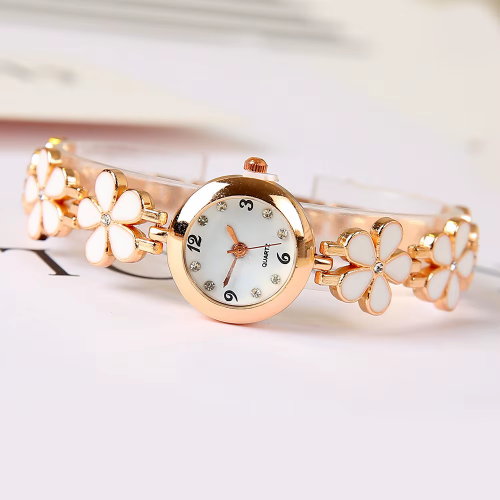 montre bracelet fleurs blanc élégant tahiti fenua shopping