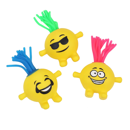 squishy smiley cheveux rigolo fun relaxant anti stress main kids enfant tahiti fenua shopping