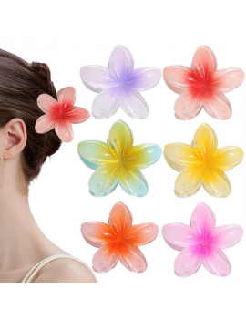 barrette hibiscus flower coloré été fleurie tipanier élégant girl fille femme cheveux ondulé long frisé tahiti fenua shopping