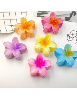 barrette hibiscus flower coloré été fleurie tipanier élégant girl fille femme cheveux ondulé long frisé tahiti fenua shopping