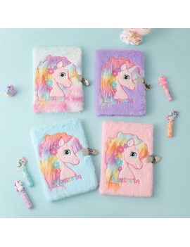 notebook fluffy licorne flower tout doux girly coloré tahiti fenua shopping