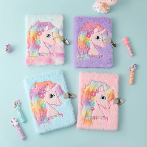 notebook fluffy licorne flower tout doux girly coloré tahiti fenua shopping