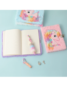 notebook fluffy licorne flower tout doux girly coloré tahiti fenua shopping