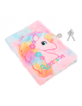 notebook fluffy licorne flower tout doux girly coloré cadenas clé tahiti fenua shopping