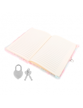 notebook fluffy licorne flower tout doux girly coloré cadenas clé tahiti fenua