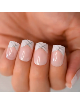 set faux ongles french rose blanc élégant tahiti fenua shopping