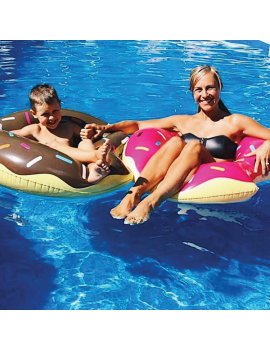 bouée anneau donut plage beach fun piscine pool color pink chocolate tahiti fenua shopping