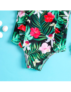 maillot green tropic été chaleur plage piscine kids se baigner fille fleurie tahiti fenua shopping