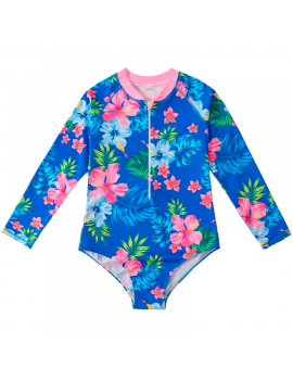 maillot body Blue Tropic, vêtement tropical, maillot de bain élégant design tropical Tahiti fenua shopping