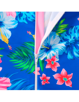 maillot body Blue Tropic, vêtement tropical, maillot de bain élégant design tropical Tahiti fenua shopping