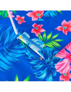 maillot body Blue Tropic, vêtement tropical, maillot de bain élégant design tropical Tahiti fenua shopping