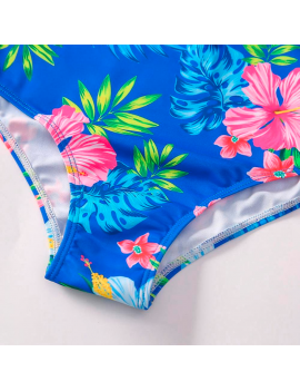 maillot body Blue Tropic, vêtement tropical, maillot de bain élégant design tropical Tahiti fenua shopping