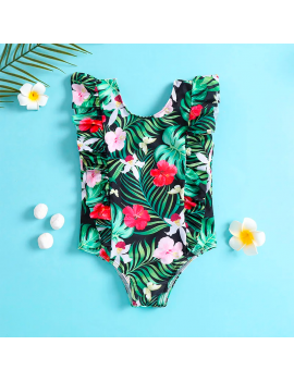 maillot green tropic été chaleur plage piscine kids se baigner fille fleurie tahiti fenua shopping