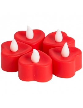 set 12 bougies cœur led romantique ambiance festive chaleureuse déco lumière forme coeur saint valentin tahiti fenua shopping