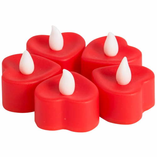 set 12 bougies cœur led romantique ambiance festive chaleureuse déco lumière forme coeur saint valentin tahiti fenua shopping